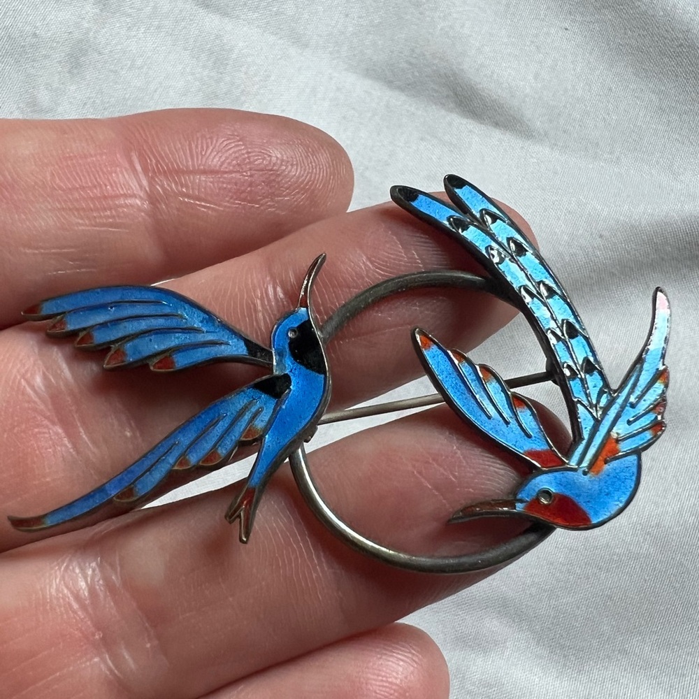 Vintage sterling enamel pin from Denmark